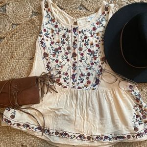 Umgee Embroidered Tank Top